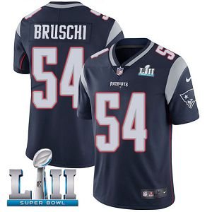 Men's Nike NFL New England Patriots #54 Tedy Bruschi Limited Home Navy Blue Vapor Untouchable Super Bowl LII Jersey