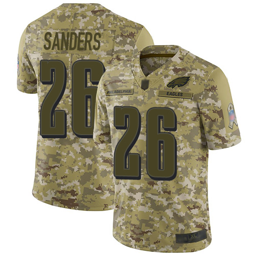 Philadelphia Eagles #26 Miles Sanders Camo Men's Stitched NFL Limited 2018 Salute To Service Jersey