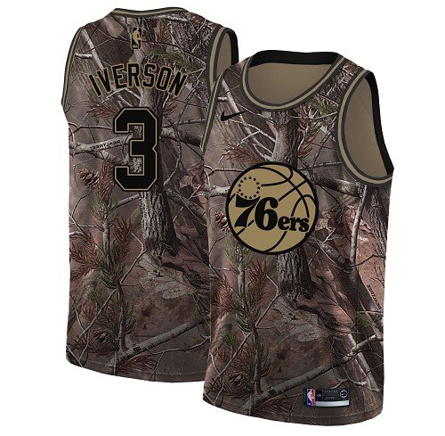 Nike Philadelphia 76ers #3 Allen Iverson Camo Youth NBA Swingman Realtree Collection Jersey