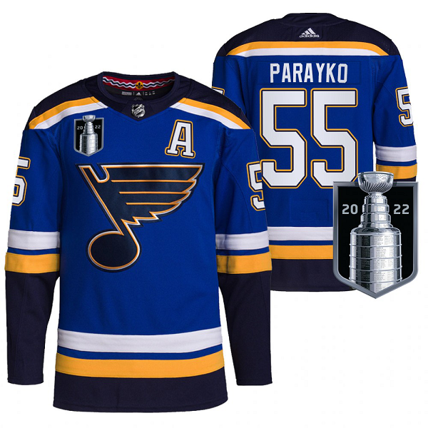 Men's St. Louis Blues Colton Parayko 2022 Stanley Cup Playoffs Blue #55 Jersey