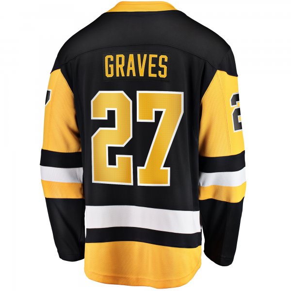 Men's Pittsburgh Penguins Ryan Graves Fanatics Black Home Breakaway Jersey