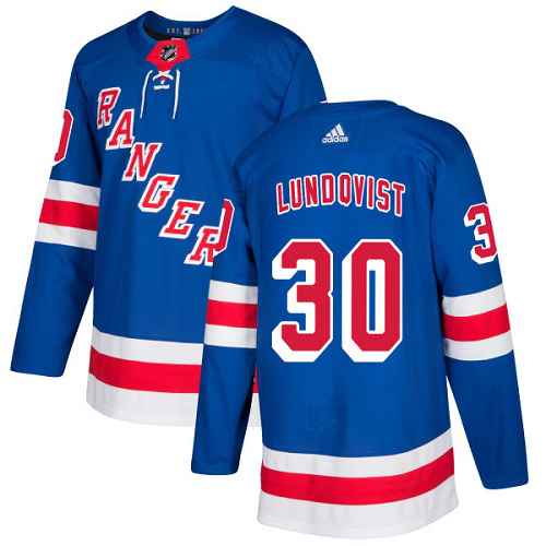 Adidas New York Rangers #30 Henrik Lundqvist Royal Blue Home Stitched NHL Jersey