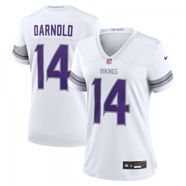 Women's Minnesota Vikings #14 Sam Darnold Nike White Alternate Game Jersey