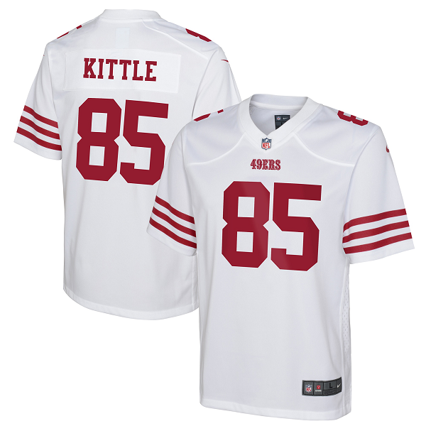 Youth San Francisco 49ers George Kittle Nike White Game Jersey-(2022 New Style)