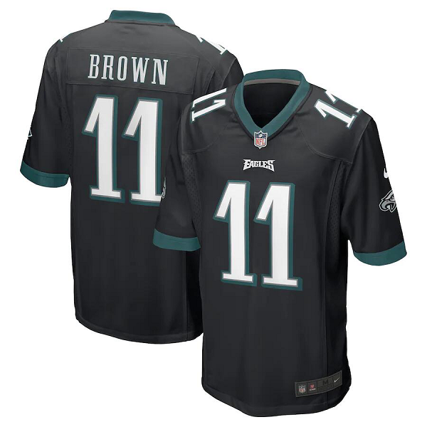 Men's Philadelphia Eagles #11 A.J. Brown Nike Black Game NFL Jersey