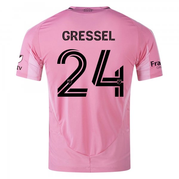 adidas Julian Gressel Inter Miami CF Home Jersey 25/26 w/ MLS Patches + Sponsor (Easy Pink)