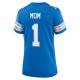 Women's Detroit Lions Number 1 Mom Nike Blue Game Jersey