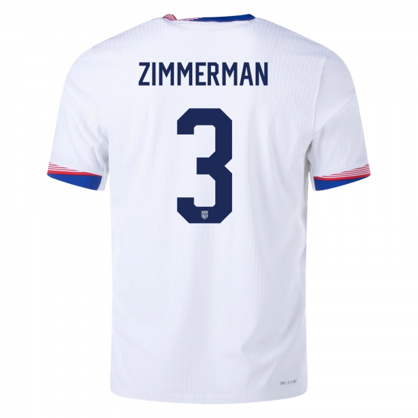 Nike Mens United States Walker Zimmerman Match Home Jersey 24/25 (White/Obsidian)