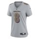 Women's Baltimore Ravens Lamar Jackson Nike Gray Atmosphere Fashion Game Jersey