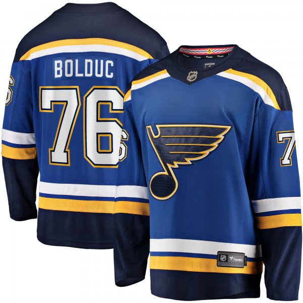 Men's St. Louis Blues Zack Bolduc Fanatics Blue Home Premier Breakaway Player Jersey