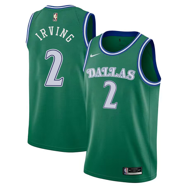 Men's Dallas Mavericks Nike #2 Kyrie Irving 2020/21 Hardwood Classics Swingman Custom Jersey - Green