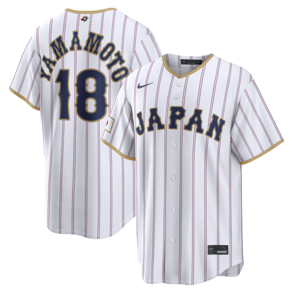 Men's Japan Baseball Yoshinobu Yamamoto Nike White 2026 World Baseball Classic Home Stadium Jersey