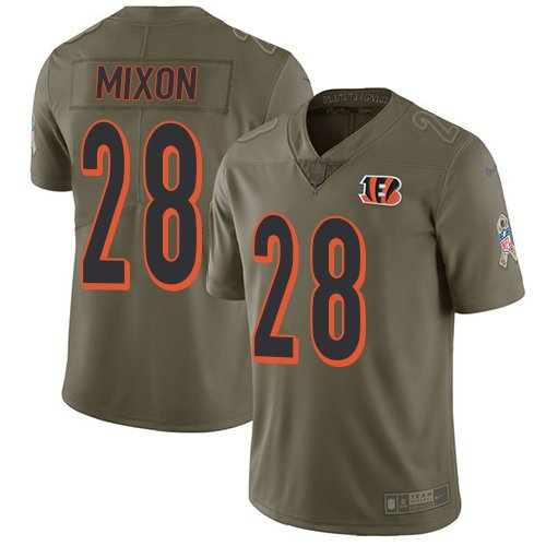 Nike Cincinnati Bengals #28 Joe Mixon Olive Youth Stitched NFL Limited 2017 Salute to Service Jersey