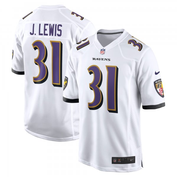 Men's Baltimore Ravens Jamal Lewis Nike White Retired Player Game Jersey