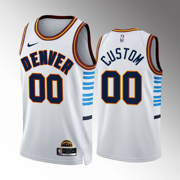 Men's NBA Denver Nuggets Custom White #00 2022-23 City Edition Jersey