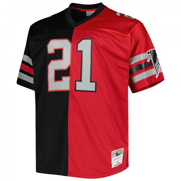 Men's Atlanta Falcons Deion Sanders Mitchell & Ness Black/Red Big & Tall Split Legacy Retired Player Replica Jersey