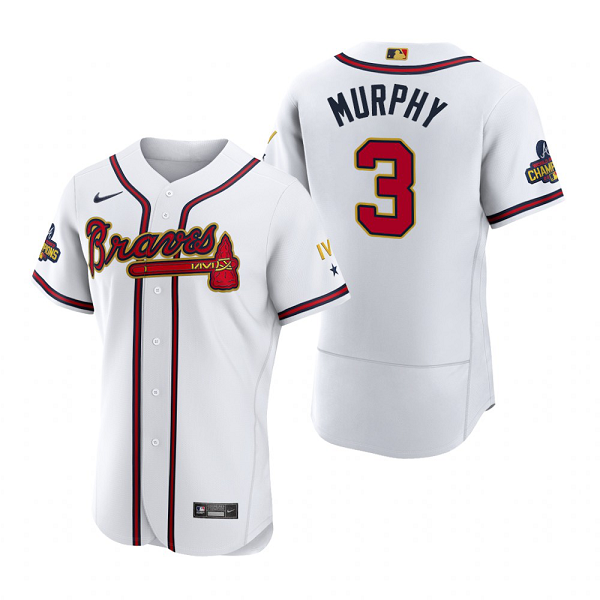 Men's Atlanta Braves #3 Dale Murphy White 2022 Gold Program MLB Jersey