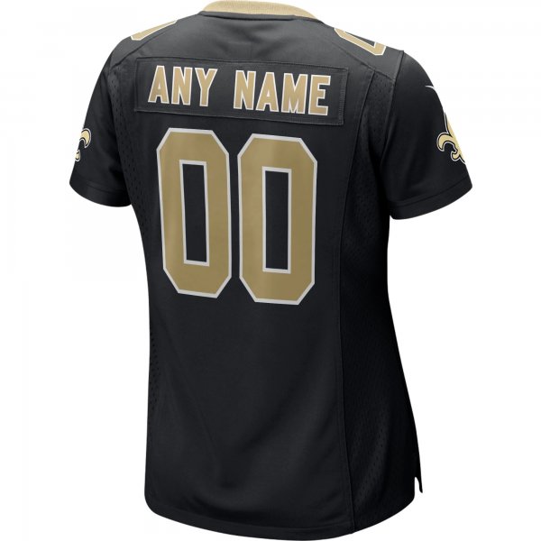 Women's Nike Black New Orleans Saints Custom Game Jersey