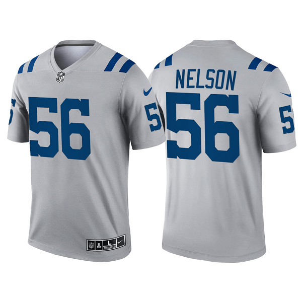 Men's Indianapolis Colts #56 Quenton Nelson Gray 2021 Limited NFL Jersey