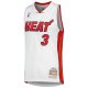 Men's Miami Heat Dwyane Wade Mitchell & Ness White 2001/02 Hardwood Classics Swingman Jersey