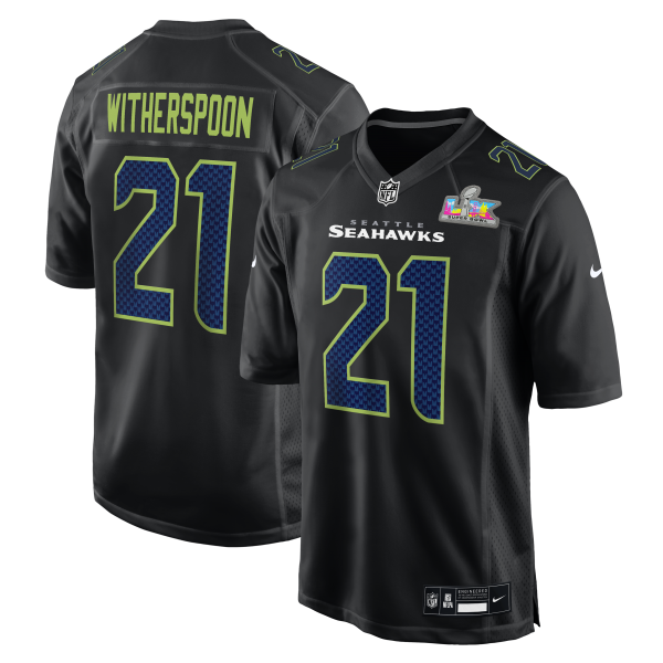 Men's Seattle Seahawks Devon Witherspoon Nike Black Super Bowl LX Patch Carbon Fashion Game Jersey