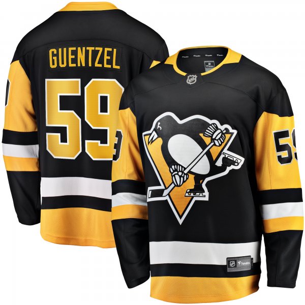 Men's Pittsburgh Penguins Jake Guentzel Fanatics Black Home Breakaway Jersey