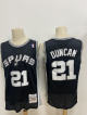 Men's San Antonio Spurs #21 Tim Duncan Black Hardwood Classics Soul Swingman Throwback Jersey