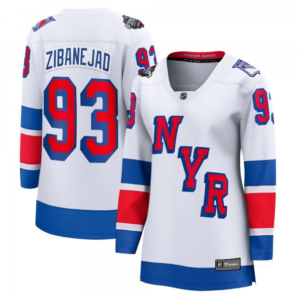 Women's New York Rangers #93 Mika Zibanejad  White 2024 NHL Stadium Series Breakaway Player Jersey