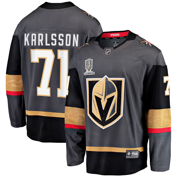 Men's Vegas Golden Knights #71 William Karlsson Fanatics Branded Black 2023 Stanley Cup Champions Alternate Breakaway Player Jersey