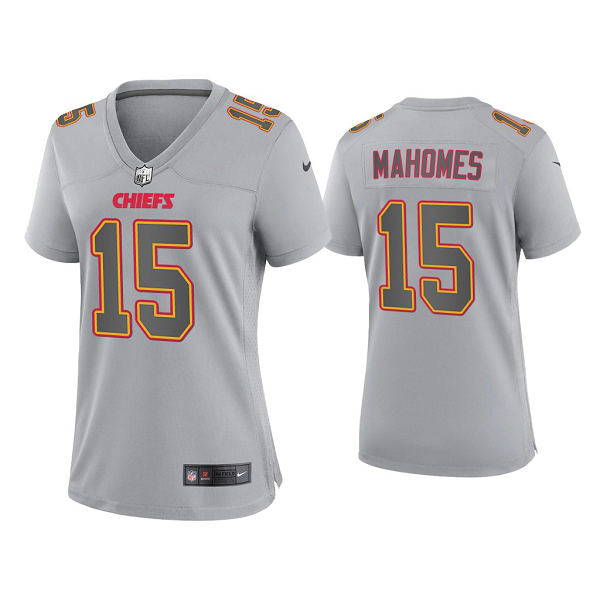 Women's Kansas City Chiefs Patrick Mahomes Gray Atmosphere Fashion Game Jersey