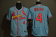 Men's St. Louis Cardinals #4 Yadier Molina Light Blue Stitched MLB Flex Base Nike Jersey