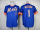 Mitchell And Ness 1983 New York Mets #1 Mookie Wilson Blue Throwback Stitched MLB Jersey