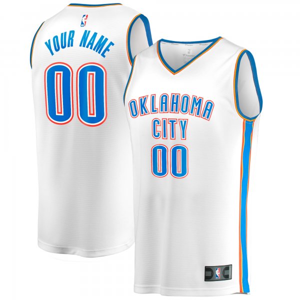 Men's Oklahoma City Thunder Fanatics White Fast Break Custom Replica Jersey - Association Edition