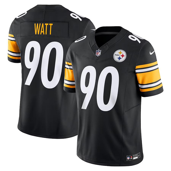 Men's Pittsburgh Steelers #90 T.J. Watt Nike Black Vapor F.U.S.E. Limited NFL Jersey