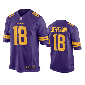 Men's Minnesota Vikings #18 Justin Jefferson Purple Alternate Game Jersey