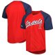 Men's Los Angeles Angels Stitches Red Button-Down Raglan Fashion Jersey