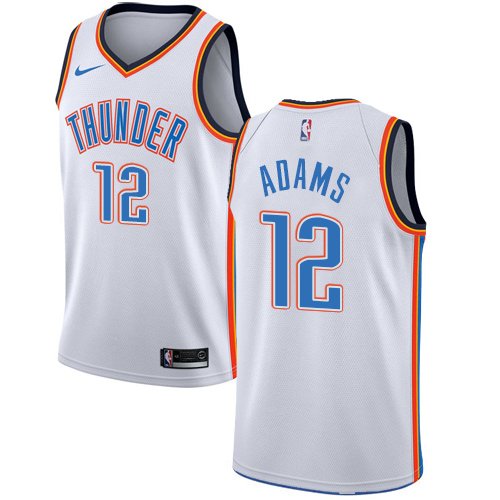 Men's Nike Oklahoma City Thunder #12 Steven Adams White Swingman Association Edition NBA Jersey