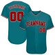 Men's Custom Aqua Red-Black Authentic Baseball Jersey