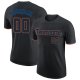 Men's Custom Black Black-Powder Blue Performance T-Shirt