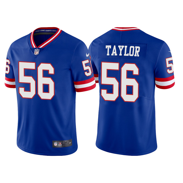 Men's Nike NFL New York Giants Lawrence Taylor 2022 Classic Vapor Limited Retired Player Jersey - Royal