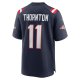 Men's New England Patriots Tyquan Thornton Nike Navy Game Player Jersey