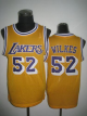 Men's Los Angeles Lakers #52 Jamaal Wilkes Yellow Throwback Stitched NBA Jersey