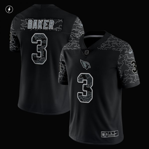 Men's Arizona Cardinals Budda Baker Nike Black RFLCTV Limited Jersey