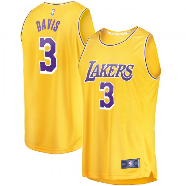 Youth Los Angeles Lakers Anthony Davis Fanatics Gold Fast Break Player Jersey - Icon Edition