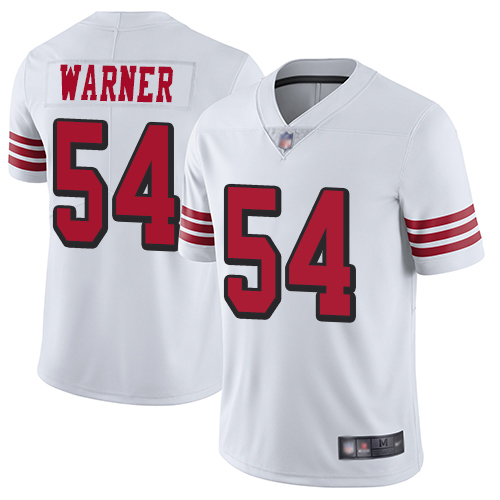 Men's San Francisco 49ers #54 Fred Warner White Rush Stitched NFL Vapor Untouchable Limited Jersey