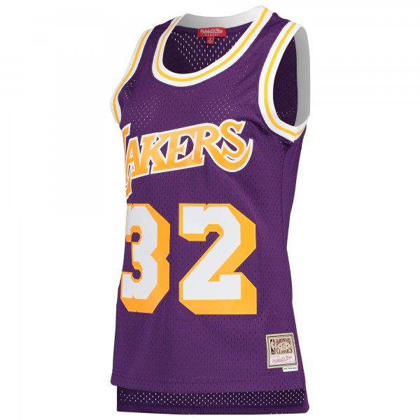 Women's Los Angeles Lakers Magic Johnson Mitchell & Ness Purple Hardwood Classics 1984/85 Swingman Jersey