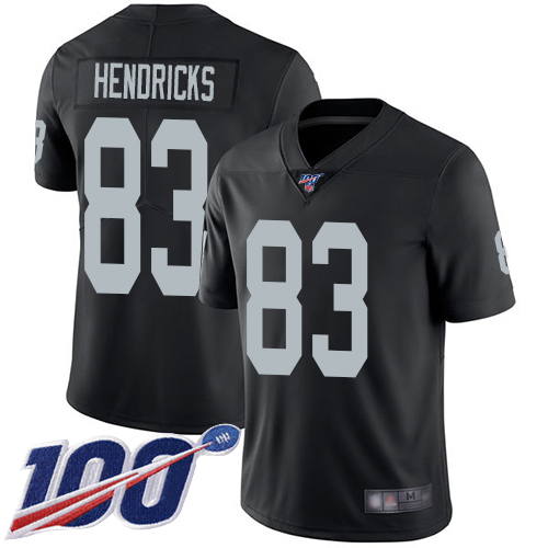 Men's Nike Oakland Raiders #83 Ted Hendrick Limited Home Black 100th Season Vapor Untouchable NFL Jersey