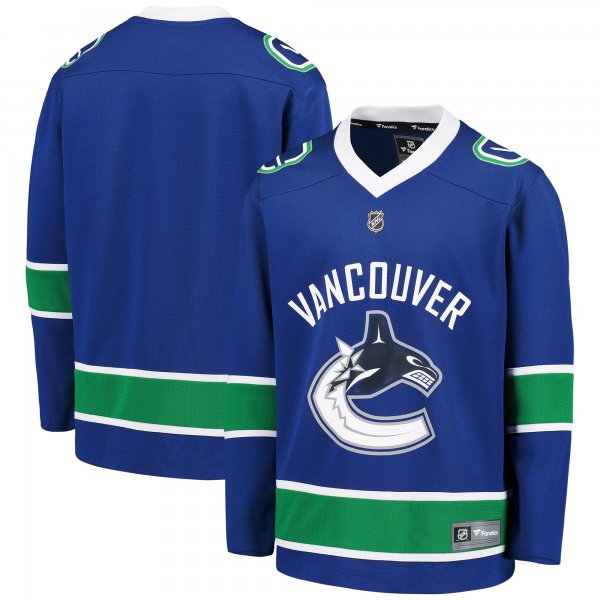 Youth Vancouver Canucks Fanatics Blue Home Replica Blank Jersey