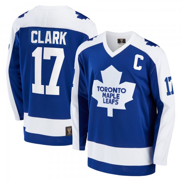 Men's Toronto Maple Leafs Wendel Clark Fanatics Blue Breakaway Retired Player Jersey