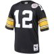 Men's Pittsburgh Steelers Terry Bradshaw Mitchell & Ness Black Throwback Retired Player Jersey